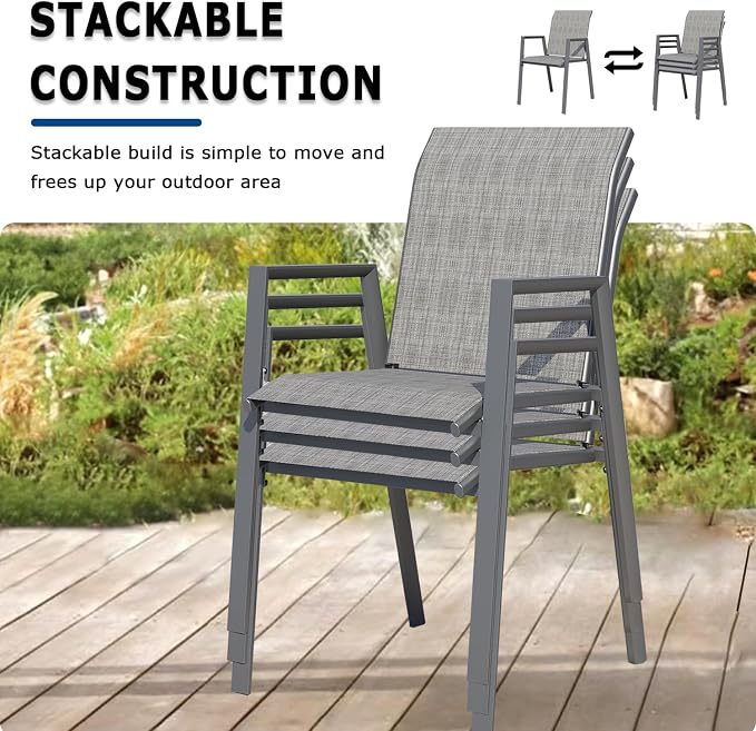 Outdoor Patio Chairs Set of 2, Lightweight Patio Set - Image 2