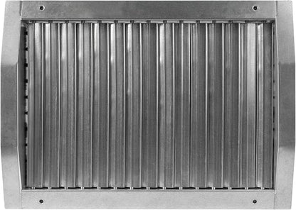 Repa Market 13" x 9" Inch Air Exhaust Grille for Round Ducts - 2 Adjustable Louvre Blades - Galvanized Air Supply Vent Cover - Side Fit Round Surface Canal Ducting from 19.68" to 35.43" Inches