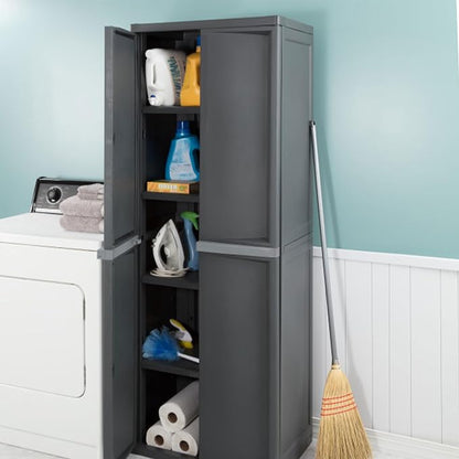 Sterilite 4 Shelf Cabinet, Durable Plastic Storage Solution, 1 Pack | - Image 7