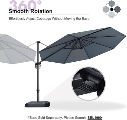 PURPLE LEAF Patio Outdoor Umbrella 11 Feet Round - Image 8