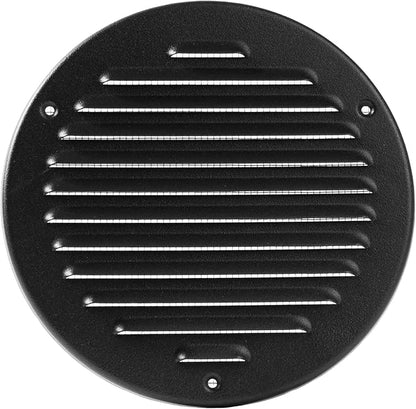 Vent Systems 6 Inch (Inner) - Pack of 5 - Black Metal Soffit Vent Cover - Durable Round Air Vent Grille with Mesh Screen - Weather Resistant Ventilation Grill - Wall & Ceiling, Indoor & Outdoor