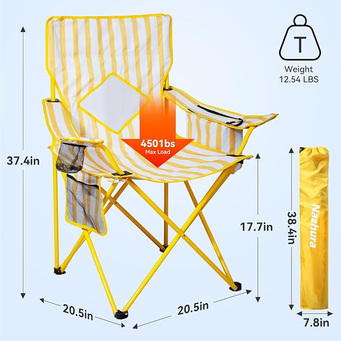 Nazhura 2 Pack Outdoor Camping Chairs Folding/Foldable/Portable - Image 3