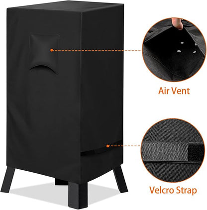iCOVER 30 inch Smoker Cover for Masterbuilt - 21" L X 18" D X 33" H 600D Square Smokers Covers Water Proof Canvas Heavy Duty for 30-Inch Electric Vertical BBQ, Black, #G21611