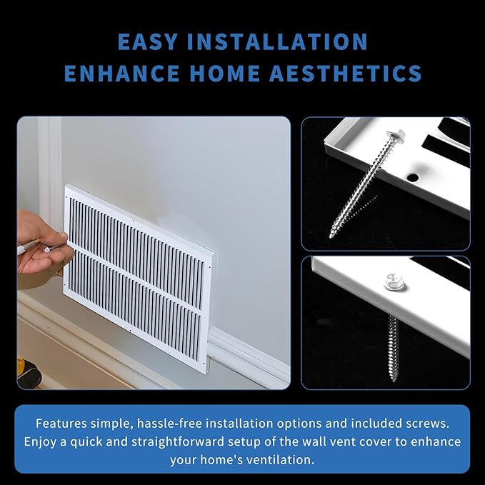 14x20 Return Air Grille(Duct Opening Size),Air Return Vent Cover,Flat Return Air Grilles,Cold Air Return Vent Cover,14x20 Air Return Grille,Outer Dimensions:15.75"Wx21.75"H(14"W x 20"H, Duct Opening)