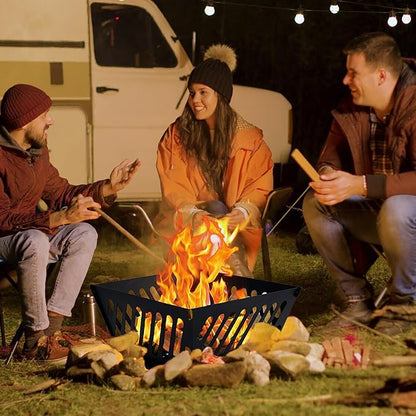 25 inch Portable Fire Pit for Outside Collapsible Plug Fire Pit Suitable for Camping, Picnics, Courtyards, Garden Bonfires and Outdoor Firewood with Storage Bag