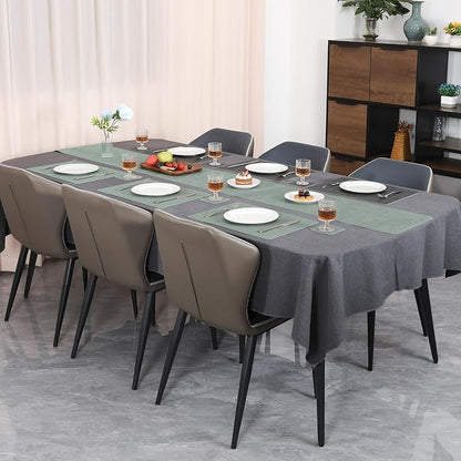 Table Runners 72 Inches Long, Dual-Sided Faux Leather Farmhouse Table Runner Waterproof Heatproof Non-Slip for Living Room Party Home Decor Holiday Decorations(Gray Sage Green, 12 x 72 Inch)