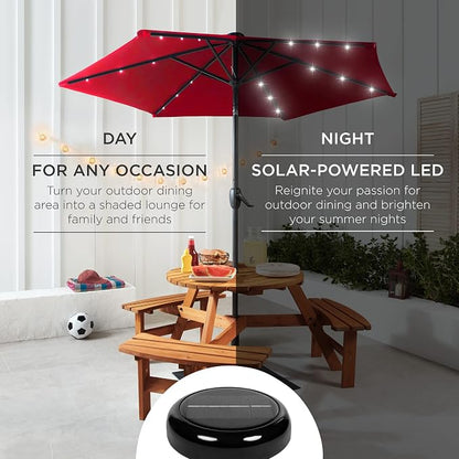 Best Choice Products 7.5ft Solar Umbrella LED Lighted Patio Umbrella, Table - Image 3