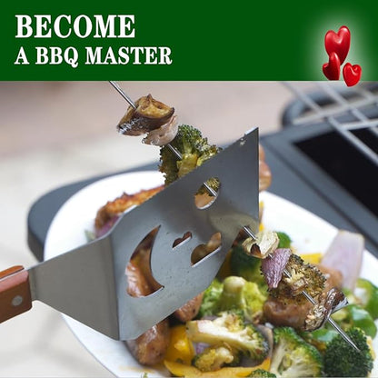 BBQ Gift for Men Dad Husband, Fathers Day Birthday Gifts, 7 in 1 Grill Spatula, Fun BBQ Accessories, Funny Grill Spatula for Outdoor Cooking, Outdoor Cooking Camping Multifunctional Tool