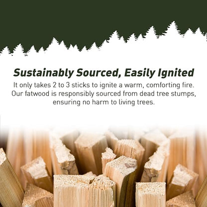 Double Tree Fatwood Fire Starter Sticks - Premium Organic Resin Rich, Non Toxic Fire Kindling for Wood Stoves, Fireplaces, Campfires, Bonfires - Clean & Natural Burning for Outdoor Cooking (28 Pounds)