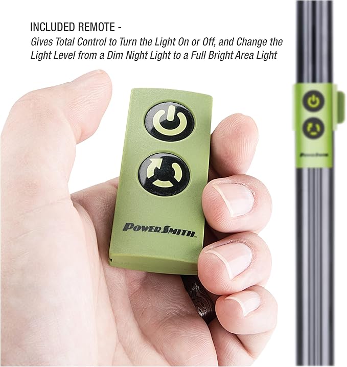 PowerSmith Voyager PVLR8000A-C 8000 Lumen Collapsible Cordless Tripod LED Work Light. BARE Light Only. 3-Way Power. AC or DC Adaptor or Battery Needed to Use Light