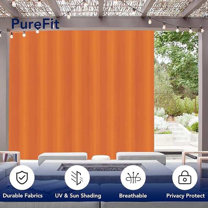 PureFit Outdoor Curtains for Patio Waterproof Weatherproof Outside Curtains | - Image 3
