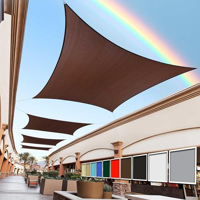 Royal Shade 7' x 13' Brown Rectangle Square Sun Shade Sail Order to Make by RoyalShade