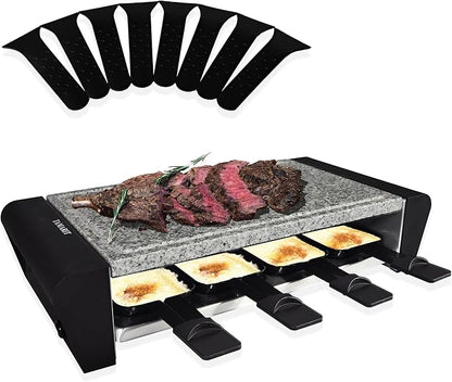 TAMARIT Raclette 3-in-1 Electric Grill - Portable, Korean BBQ Indoor with 8 Paddles, Dishwasher Safe Reversible Non-stick Grill