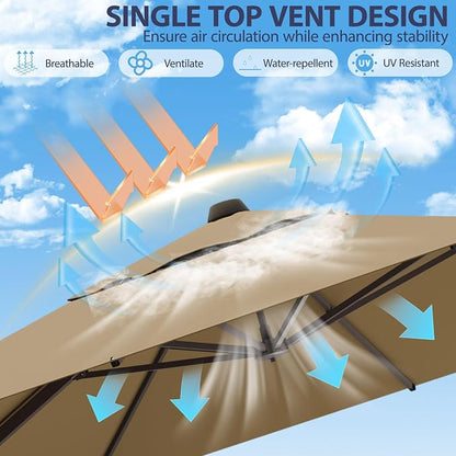 10' X 10' Patio Umbrella Cantilever Outdoor Rectangle Umbrella - Image 5