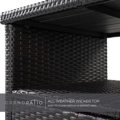 Grand patio Wicker Storage Cabinet Outdoor Waterproof Buffet Cabinet Patio Bar - Image 8