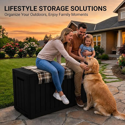 260 Gallon Resin Deck Box, Outdoor Toy Storage Box, Package Delivery Box - Image 7