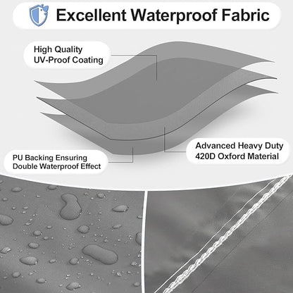 OutdoorLines Outdoor Waterproof Patio Table Furniture Set Covers - Round Couch Sectional Cover Outside Weatherproof Patio Furniture Covering for Deck, Lawn and Backyard 62" Dia x 28" H, Grey