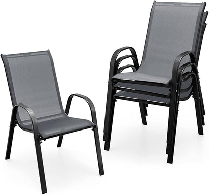 S AFSTAR Outdoor Chairs Set of 4, Stackable Patio Chairs by Safstar