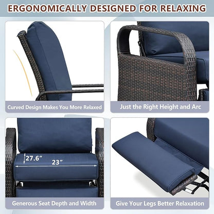 Outdoor Recliner, Aluminum Frame Patio Chaise Lounge Chairs - Image 5