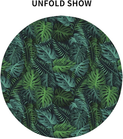 Frond Round Tablecloth Hemp Palm - Frond Tablecloth 60 Inch Waterproof Rustic Table Cloth Fabric Farmhouse Stripe Decorative for Picnic Party Holiday Home Indoor Outdoor