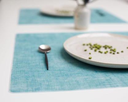 MODERN-TWIST 100% Plastic Free Silicone Tabletop, Dining, Decoration, Modern Design, Placemat Rectangle, Seafoam