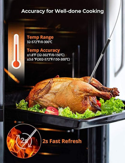 Govee Bluetooth Meat Thermometer, Digital Wireless Meat Thermometer for Smoker Oven, Smart Grill Thermometer with Dual Probes, 230ft Remote Monitor Cooking Thermometer for BBQ Kitchen Rotisserie