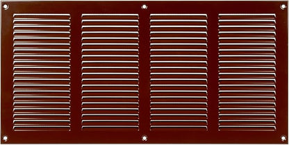 Repa Market Air Vent Cover 16x4 Inch (Outer Dimensions) Brown Galvanized Steel Louvered Grill Cover with Mesh Screen/Wall or Ceiling Vent/HVAC Register for Indoor and Outdoor Ventilation
