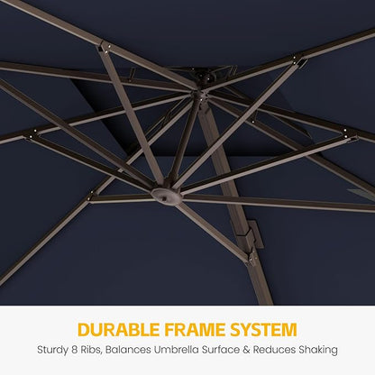 10x13 FT Patio Cantilever Umbrella, Rectangular Heavy Duty Offset Umbrella - Image 4