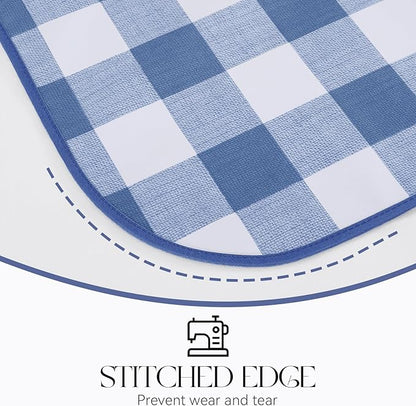 MOSAYT Rectangle Vinyl Tablecloth, 100% Waterproof Buffalo Gingham Plastic Table Cloth, Heavy Duty Wipeable Table Covers for Picnic, Outdoor, Camping - 54 x 108, Blue