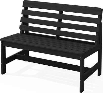 SERWALL Armless Outdoor Bench, All Weather HDPE Porch Bench, 1 Pack, Suitable by SERWALL