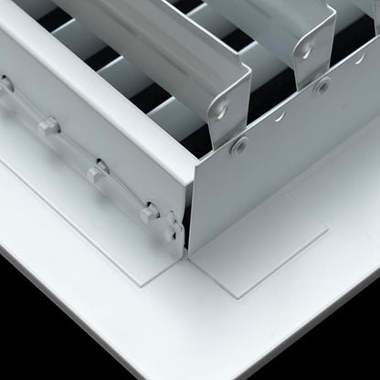Fits 8x6 Duct Opening Steel Adjustable Air Supply Grille by Handua | Register Vent Cover Grill for Sidewall and Ceiling | White | Outer Dimensions: 9.75" X 7.75"