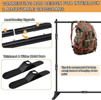 iElyiEsy Backdrop Banner Stand, 8x8FT Heavy Duty Adjustable Step and Repeat Stand with Carrying Bag for Parties Photo Booth Trade Show