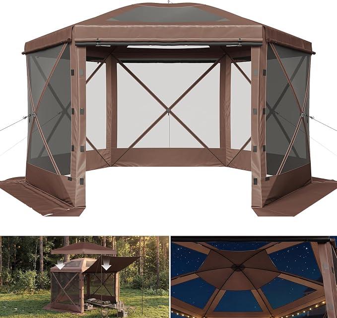 Aoxun 15x15ft Pop Up Canopy Tent, Screen Tent by Aoxun