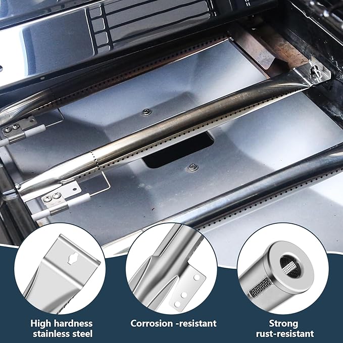 Grill Parts for Nexgrill Replacement Parts 2 Burner 720-0864 720-0864M,Stainless Cooking Grate,Heat Shield,Burner Kit for Megamaster 720-0864MA Grill Grates Replacement Parts kit for nexgrill grates