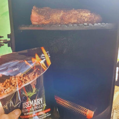 Grill Armor 100% All-Natural Rosemary Pellets for Smokers, Charcoal, Gas Grills, Smoking Gun, Mix with Other Wood Pellets – BBQ, Bake, Roast, Grill, 1lb Bag Lasts 25-30 Hours
