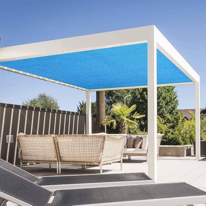 Eden's Decor Straight Flat-Edged 6' x 11' Blue Sun Shade Sail Rectangular - Image 6