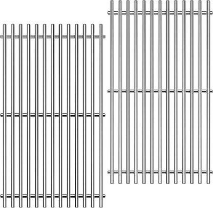 9MM 304 Stainless Steel Grill Grates for Weber Spirit E-210 E-220 S-210 S-220 Gas Grills with Front-Mounted Control 7637 Grill Replacement Parts for Weber Spirit I & II 200 Series 17.5 inch
