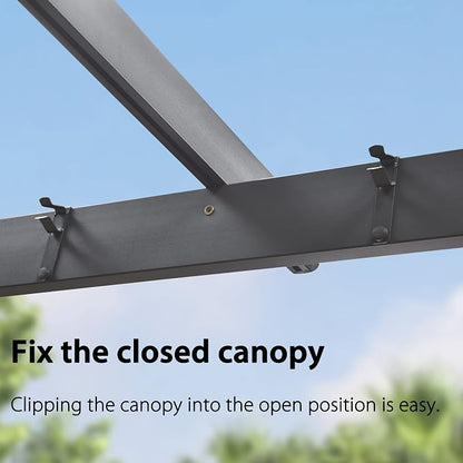 PURPLE LEAF Outdoor Pergola 10' X 13' Retractable Canopy Aluminum, Custom Shade - Image 9