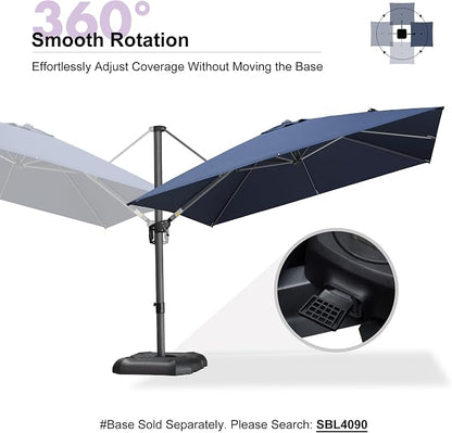 PURPLE LEAF Patio Umbrella Outdoor 10' x 10' Square Easy Assembly Navy | - Image 8