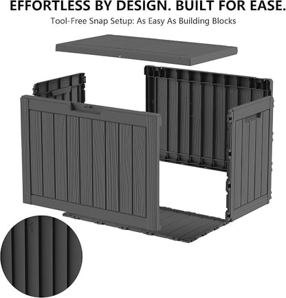 Outdoor Storage Box, 50 Gallon Waterproof Deck Box, Snap-Together Storage Bin - Image 8