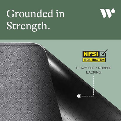 WaterHog Heavy Duty Doorway Mat, 3' x 5', Made in USA, Durable & Skid-Resistant Entryway Mat, Water-Trapping, Indoor/Outdoor Decorative Floor Covering, Cordova Collection, Medium Grey