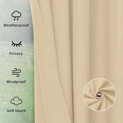 Easy-Going Outdoor Curtains for Patio 6 Panels, 54x84 inch, Weatherproof - Image 5