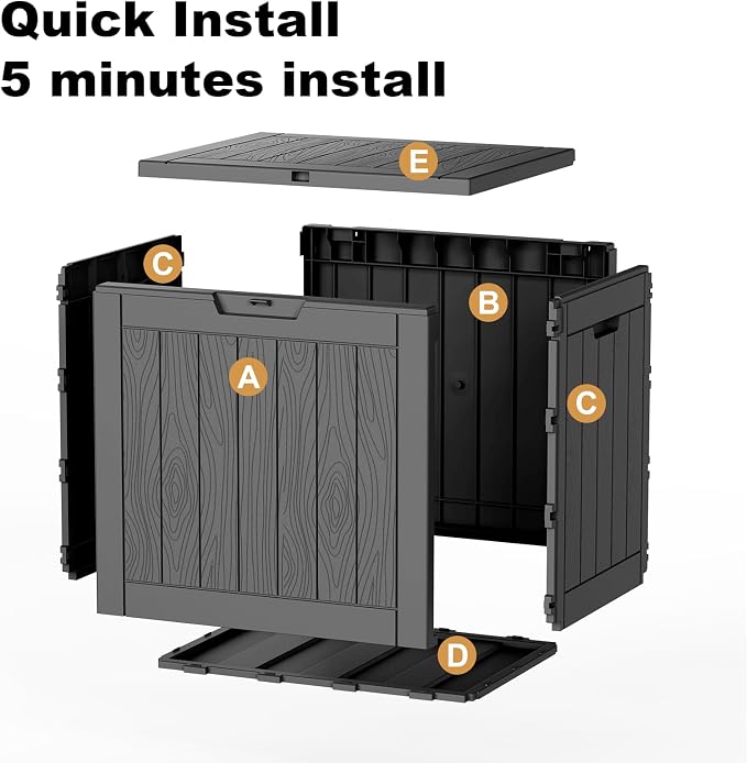 35 Gallon Outdoor Deck Box Lockable Waterproof Storage Black | Heavy-duty resin - Image 7