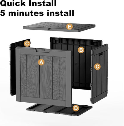 35 Gallon Outdoor Deck Box Lockable Waterproof Storage Black | Heavy-duty resin - Image 7