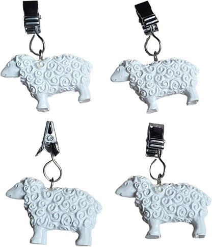 TwoFish Home Set of 4 Sheep Resin Tablecloth Weights Clips Sheep Handicraft Tablecloth Clamps Pack of 4