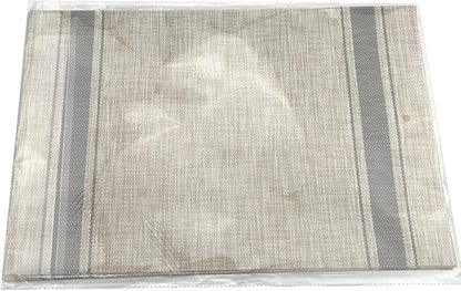 Gugrida Placemats, Placemats PVC Table Mats Woven Vinyl Placemats, Set of 6(Grey Beige)