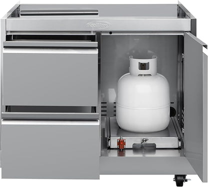 KoolMore Outdoor Kitchen 30 in. BBQ Liquid Propane Grill with Cabinet in Stainless-Steel (KM-OKS-BQ30-BQ30CAB)