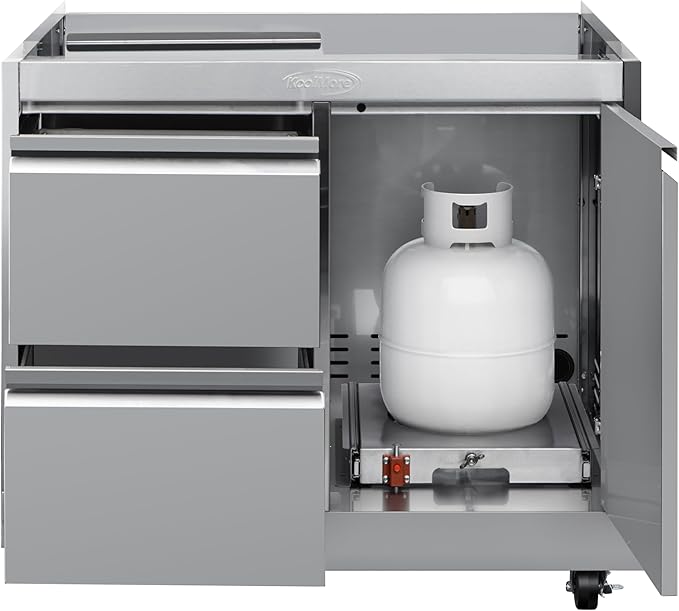 KoolMore 32 in. Heavy-Duty Outdoor Stainless-Steel Cabinet for Built-in BBQ Grill with 2 Drawers and Propane Tank Storage (KM-OKS-BQ30CAB)