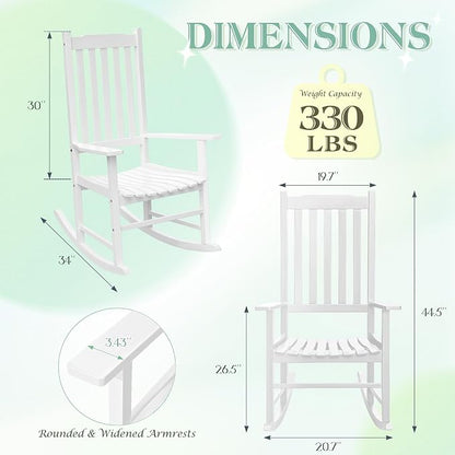 Flamaker Acacia Wooden Rocking Chair Outdoor Rocking Chair | Oversized Wooden - Image 3