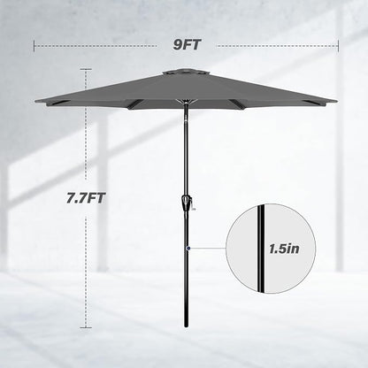 Simple Deluxe 9' Patio Umbrella Outdoor Table Market Yard Umbrella - Image 2